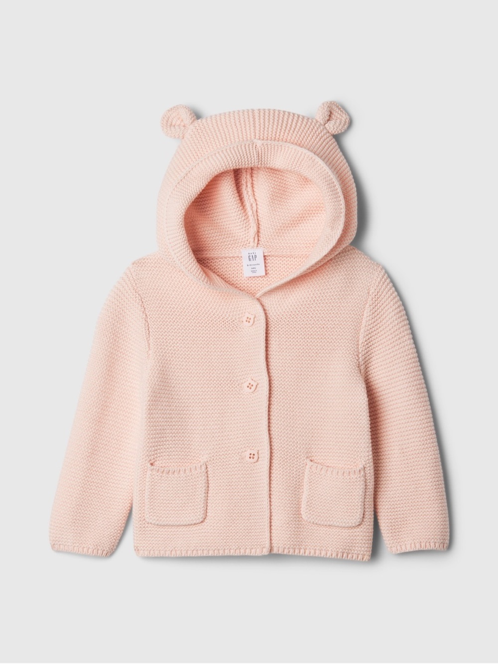 GAP Baby Pink Knit Hooded Cardigan and Pants Set 12-18M